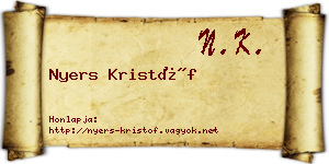 Nyers Kristóf névjegykártya