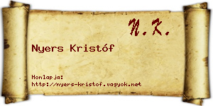 Nyers Kristóf névjegykártya
